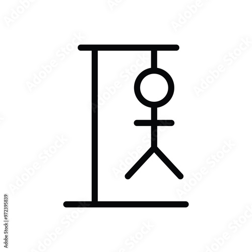 Hangman Icon Vector Symbol Design. Hangman Game Black Thin Line Icon vector for apps and websites.