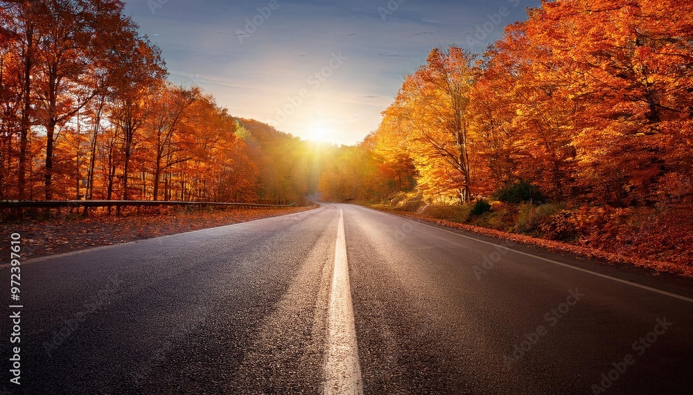 Fall background, Autumn Road to Serenity: Golden Sunlight and Fall Foliage Fall background, Autumn Road to Serenity: Golden Sunlight and Fall Foliage