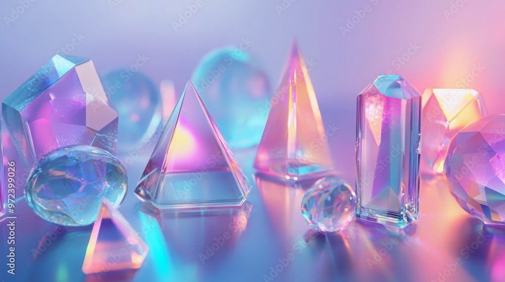 Holographic Isolated Shapes Abstract Background for Futuristic Technology and Innovation Concepts Generative AI Holographic Isolated Shapes Abstract Background for Futuristic Technology and Innovation Concepts Generative AI