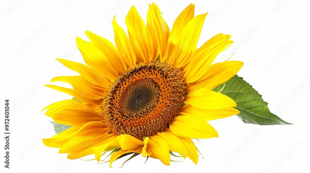Bright Yellow Sunflower Isolated on White Background Bright Yellow Sunflower Isolated on White Background