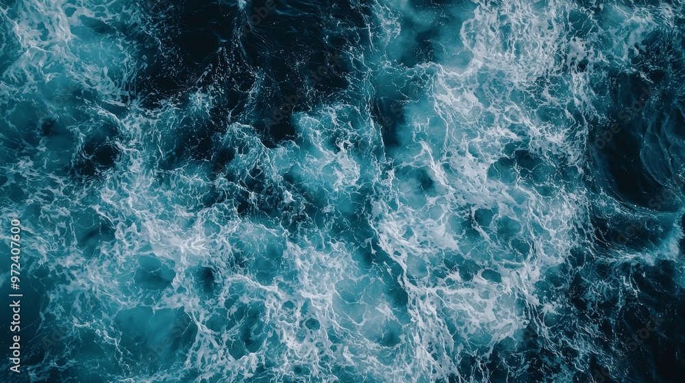 Moody Ocean Wave Aerial View for Travel or Nature Documentary Generative AI Moody Ocean Wave Aerial View for Travel or Nature Documentary Generative AI