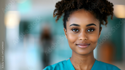 Young African American Nurse Clinic