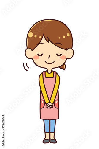 Wallpaper Mural 保育士 　お辞儀　イラスト素材 Torontodigital.ca