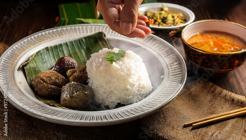 Thai & Lao food Sticky rice (Khao niew) photo