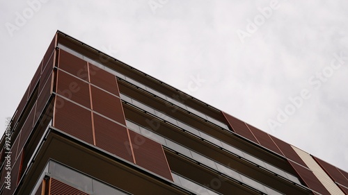 Εκτύπωση καμβά low angle of ventilated facade of modern residential building