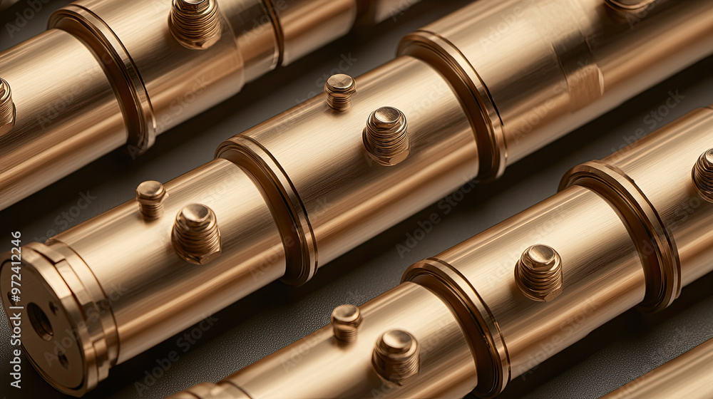 Naklejka premium golden industrial pipes