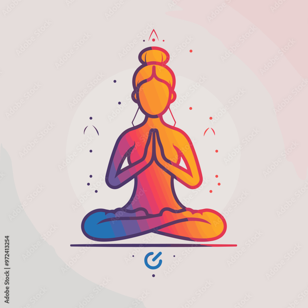 Yoga logo. Woman in lotus position. Vector illustration Yoga logo. Woman in lotus position. Vector illustration