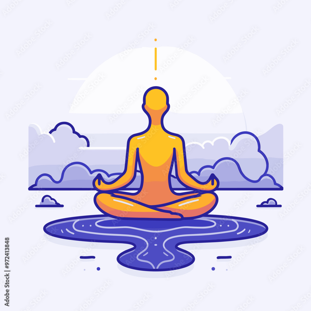 Yoga icon. Meditation symbol. Vector illustration. Flat design. Yoga icon. Meditation symbol. Vector illustration. Flat design.