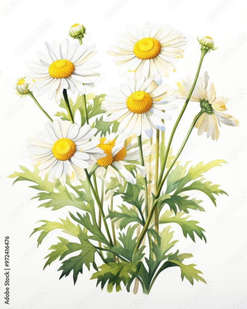 Bouquet of chamomile watercolor style. Botanical illustration Bouquet of chamomile watercolor style. Botanical illustration