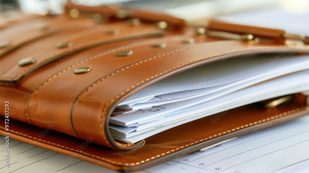 Personal Planner: A leather-bound planner with dated sections for notes, tasks, and appointments, helping employees stay organized throughout the week.
Personal Planner: A leather-bound planner with dated sections for notes, tasks, and appointments, helping employees stay organized throughout the week.