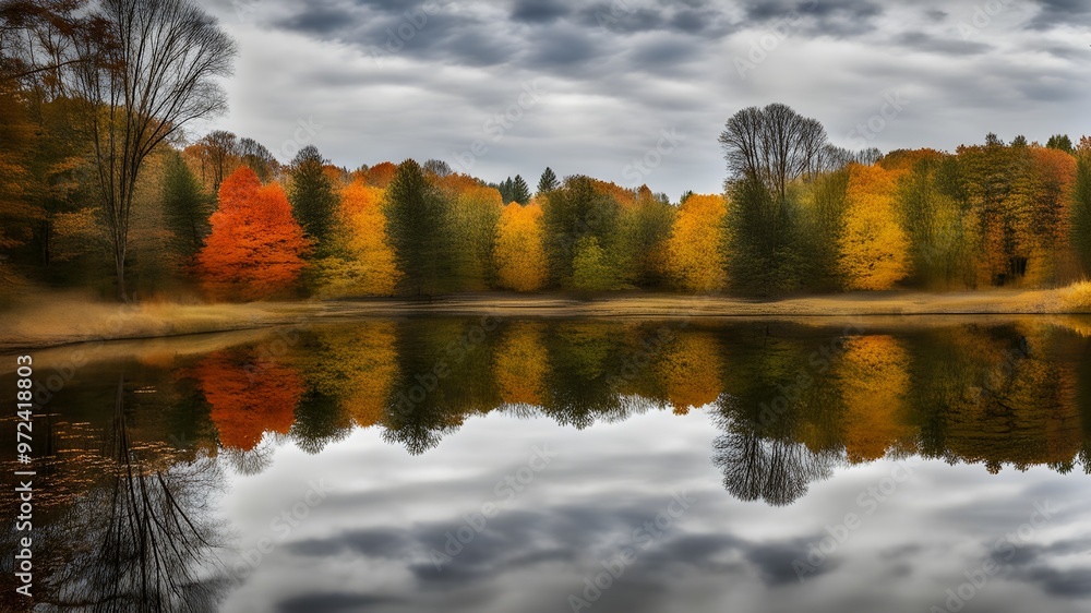 Obraz premium pond with autumn