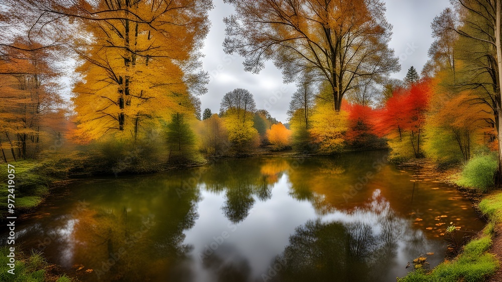 pond with autumn pond with autumn