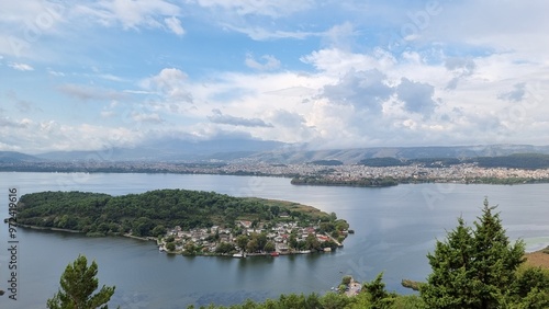 ioannina giannea  panorama greece in autumn season rainy day photo