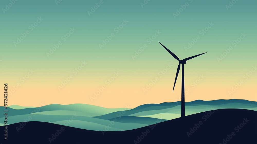 Fototapeta premium Wind turbine minimalistic
