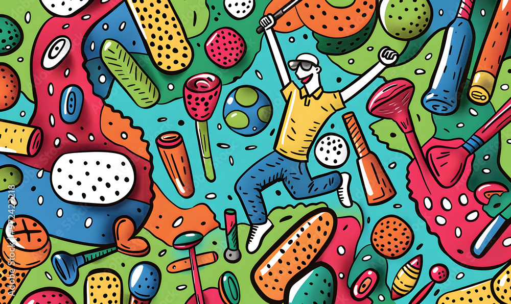 Obraz premium golf-themed graphic advertising backgrounds.