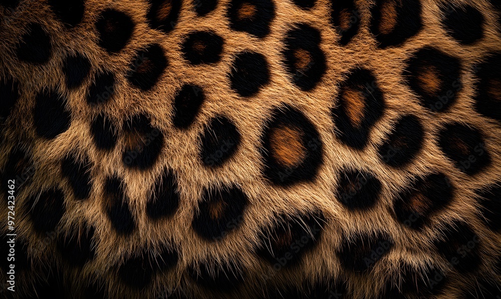 A leopard print background with dark brown and black spots on soft velvet fabric, Generative AI A leopard print background with dark brown and black spots on soft velvet fabric, Generative AI