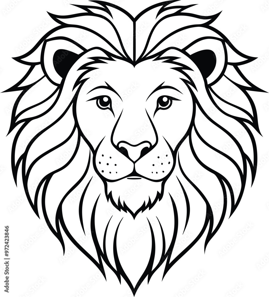 lion head black vector illustration silhouette, Print lion head black vector illustration silhouette, Print