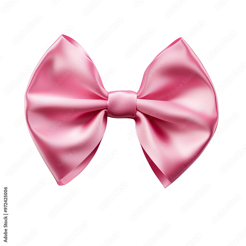 Shiny Pink Satin Bow with Elegant Texture and Design. Shiny Pink Satin Bow with Elegant Texture and Design.