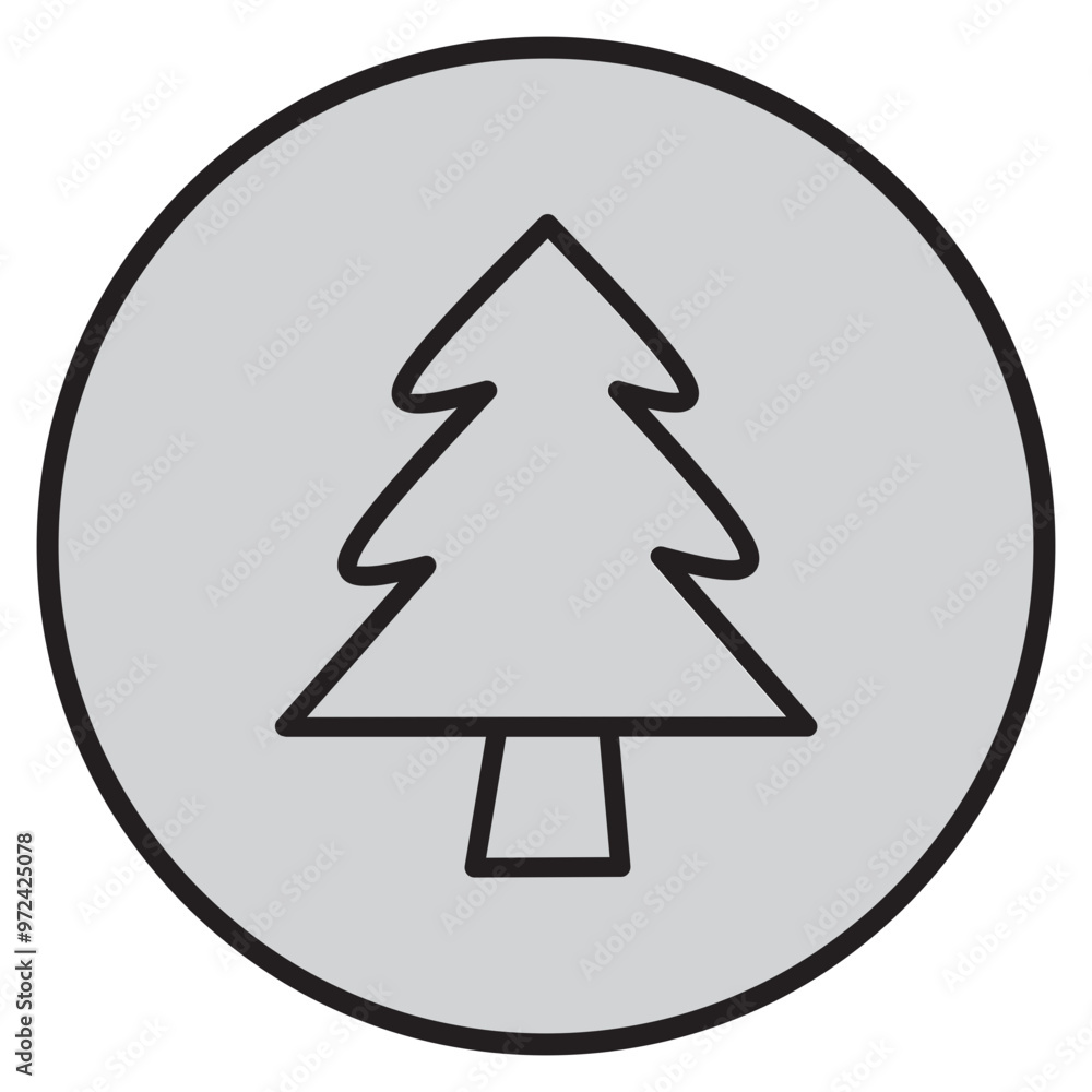 Trees Icon Circle Logo Trees Icon Circle Logo