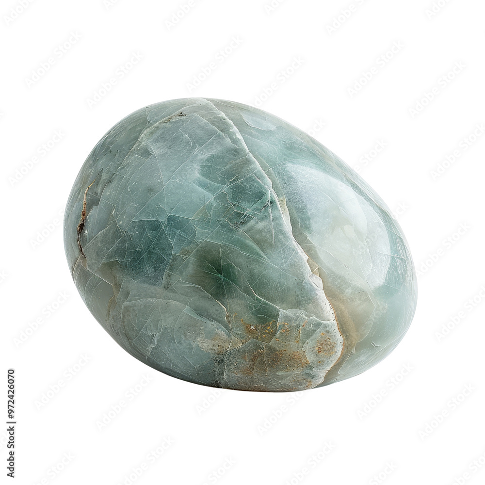 Polished Green Stone with Smooth Surface and Unique Patterns. Polished Green Stone with Smooth Surface and Unique Patterns.