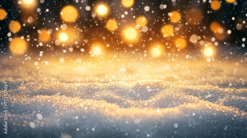 Winter snow blurred background of snow and frost with free space for your decoration