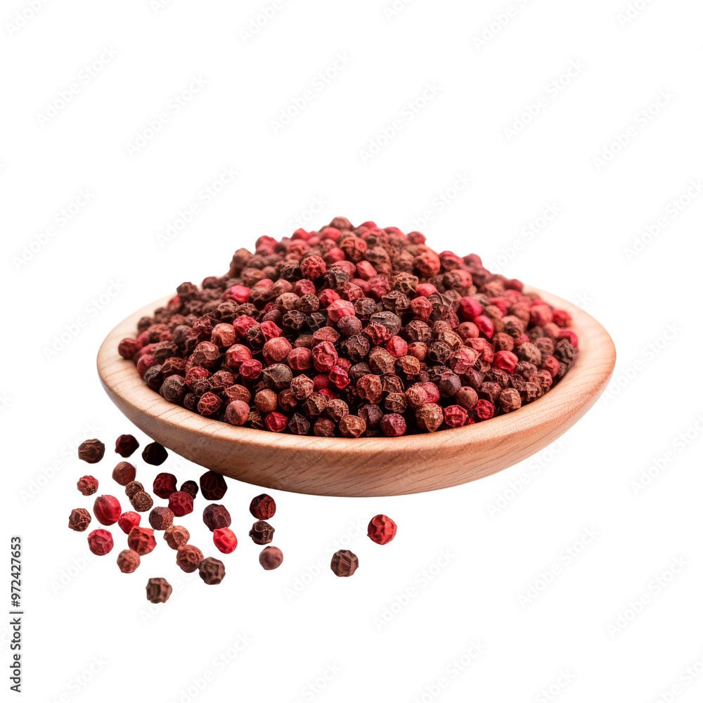 A Bowl Overflowing with a Vibrant Mix of Colorful Peppercorns A Bowl Overflowing with a Vibrant Mix of Colorful Peppercorns