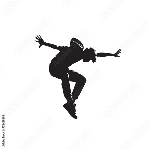 Parkour silhouette. Parkour vector design. Parkour jumping vector illustration.