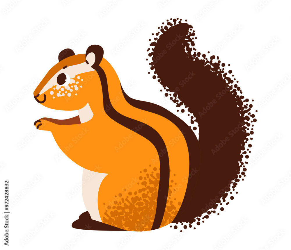 Cute chipmunk. Forest rodent isolated on white background. plor vector illustration Cute chipmunk. Forest rodent isolated on white background. plor vector illustration