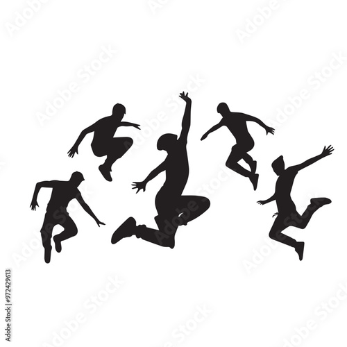 Parkour silhouette. Parkour vector design. Parkour jumping vector illustration.