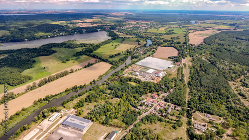 Luftbild - Ortschaft im Land Brandenburg