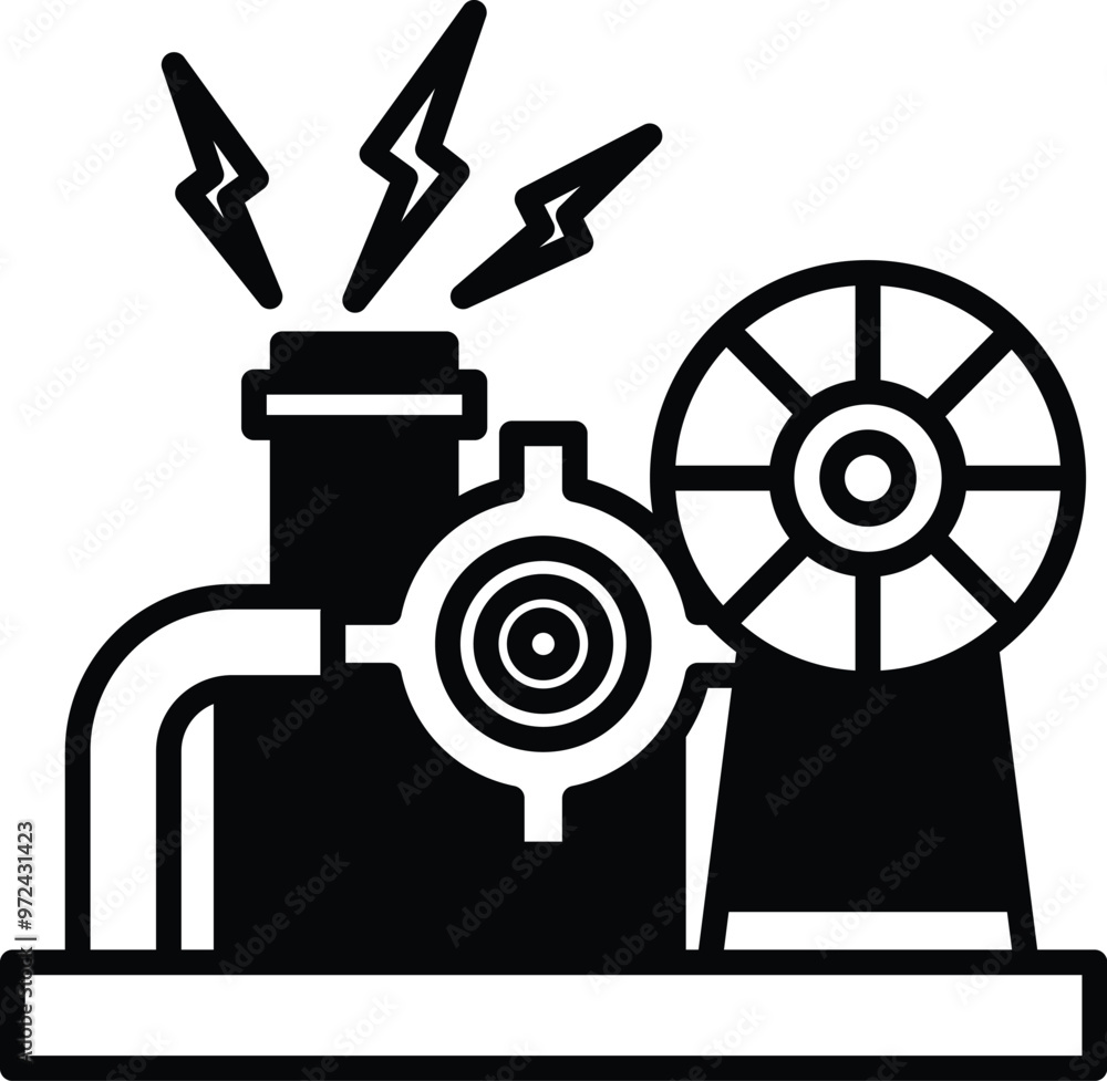 A drawing of a machine with a black and white wheel A drawing of a machine with a black and white wheel