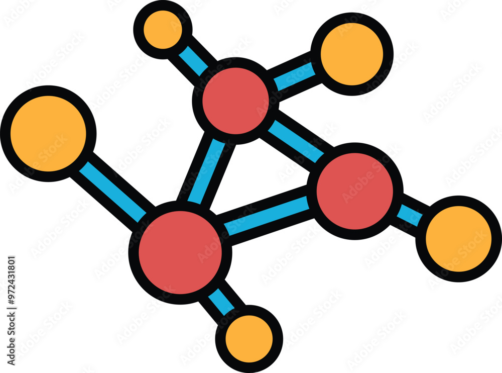 A drawing of a molecule with a blue line connecting it to other molecules A drawing of a molecule with a blue line connecting it to other molecules