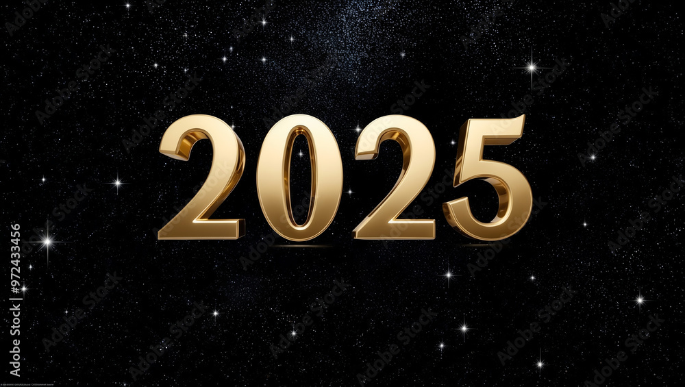 Golden 2025 Numbers Gleaming Against a Backdrop of Midnight Stars Golden 2025 Numbers Gleaming Against a Backdrop of Midnight Stars