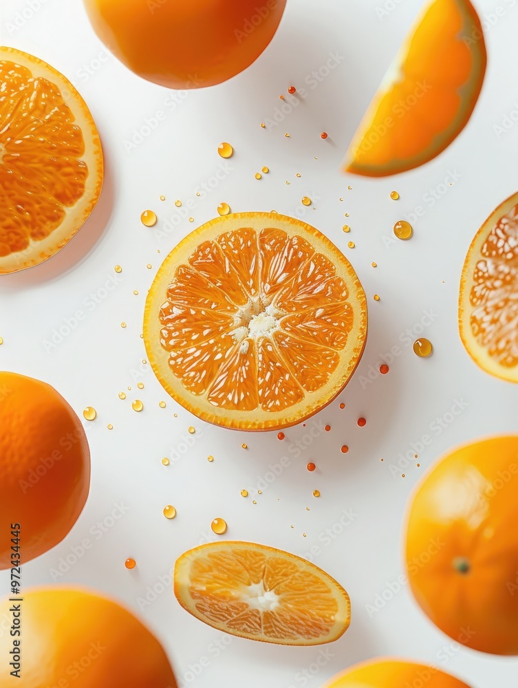 Fresh Juicy Sliced Oranges Citrus Fruit Fresh Juicy Sliced Oranges Citrus Fruit