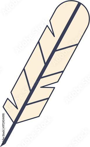 A stylized illustration of a blue feather pen, symbolizing classic writing and correspondence.