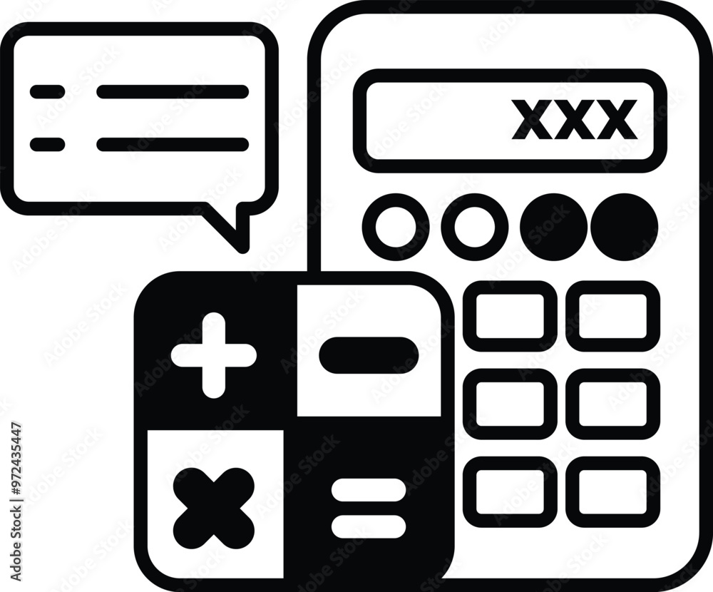 A calculator with the number XXX on it A calculator with the number XXX on it