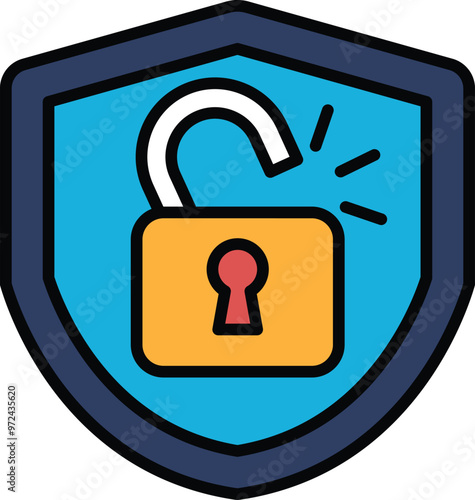 A shield with a lock on it