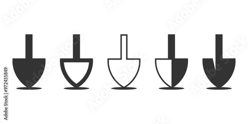 set of vector designs of agricultural tools,shovel icon