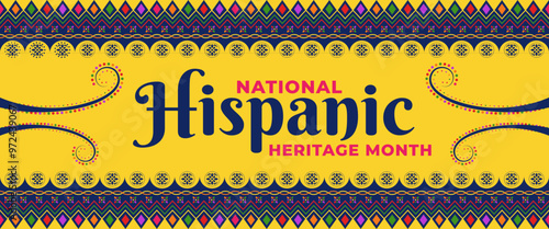 National Hispanic Heritage Month Horizontal Banner Template Vector Design