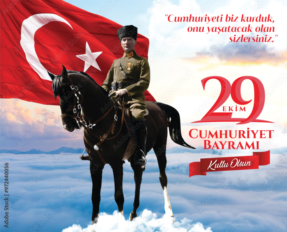 Naklejka premium 29 Ekim Cumhuriyet Bayramı