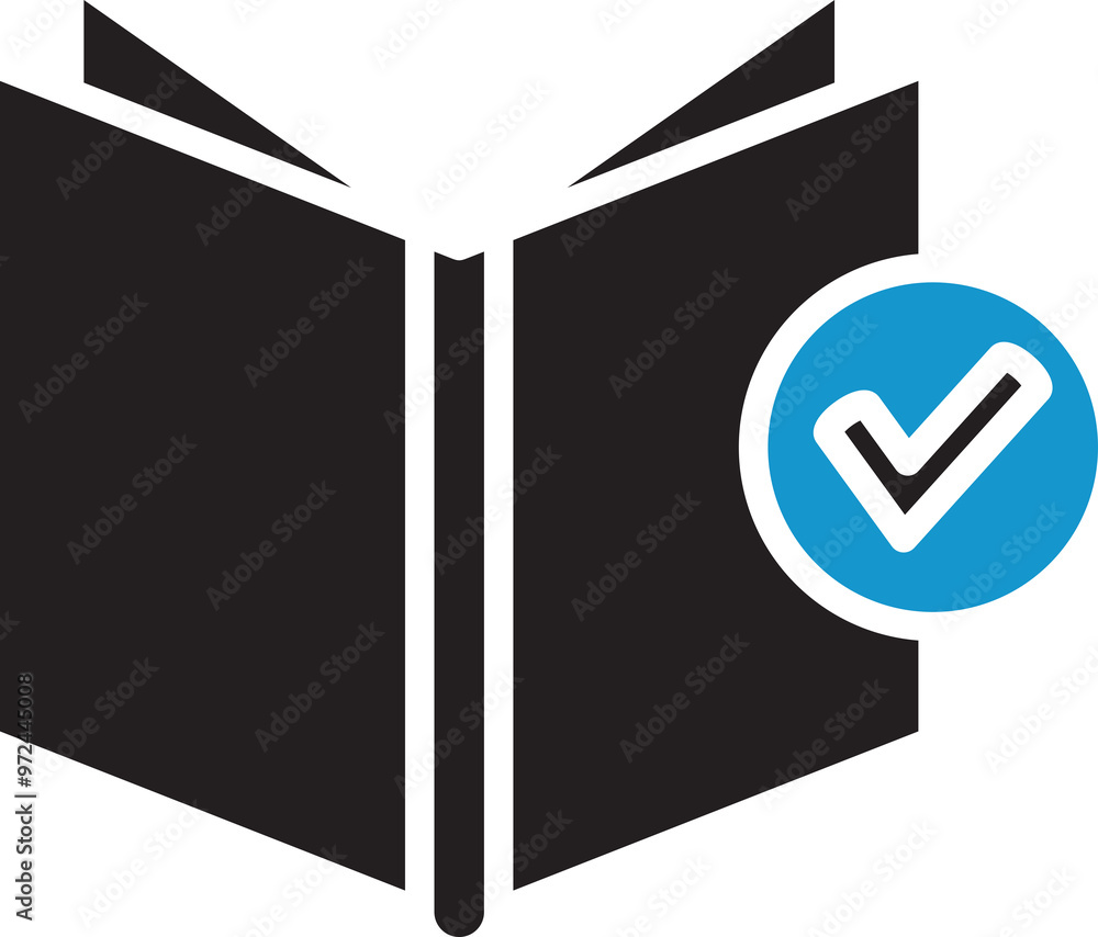 Book and Check Mark Icon
