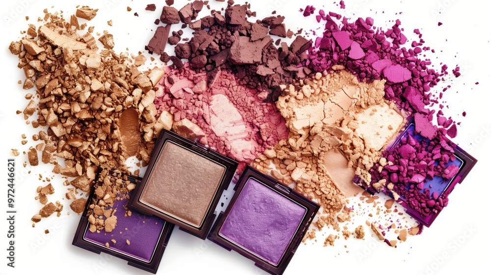 Broken and Shattered Eyeshadow Palettes Set. Broken Eyeshadow. Professional Makeup Product Broken and Shattered Eyeshadow Palettes Set. Broken Eyeshadow. Professional Makeup Product
