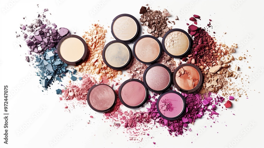 Broken and Shattered Eyeshadow Palettes Set. Broken Eyeshadow. Professional Makeup Product Broken and Shattered Eyeshadow Palettes Set. Broken Eyeshadow. Professional Makeup Product