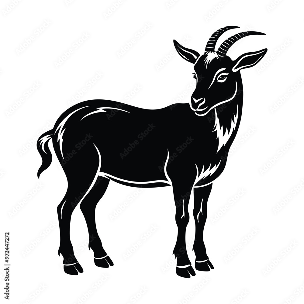 Goat silhouette icon symbol logo black design vector illustration, Vector illustration Goat silhouette icon symbol logo black design vector illustration, Vector illustration