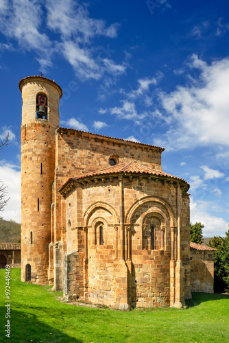 Collegiate church of San Martin de Elines of romanesque style , village of Cantabria, Spain