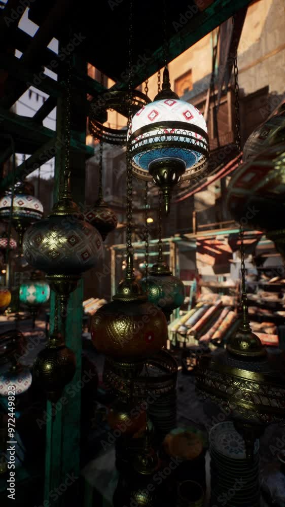 A room filled with an array of differently colored lamps hanging from the ceiling and placed around the floor, creating a vibrant and luminous atmosphere. A room filled with an array of differently colored lamps hanging from the ceiling and placed around the floor, creating a vibrant and luminous atmosphere.