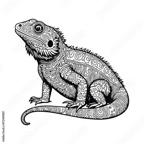 Minimalist Bearded Dragon Coloring Page