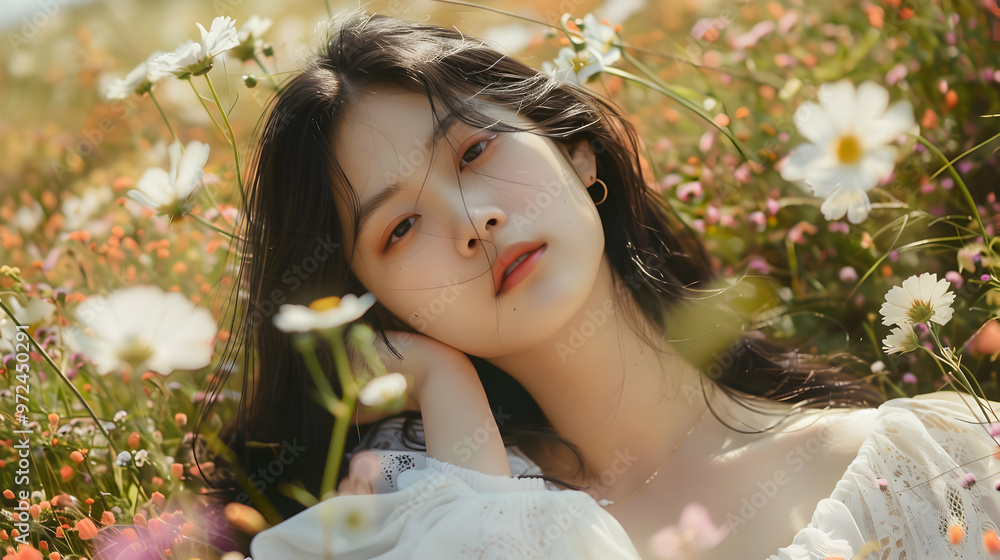 Young Chinese Model Flowery Meadow Young Chinese Model Flowery Meadow