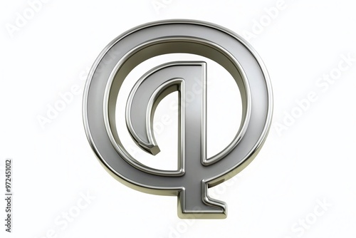 A sleek silver paragraph symbol, also known as a pilcrow, sits atop a crisp white background, embodying clarity photo