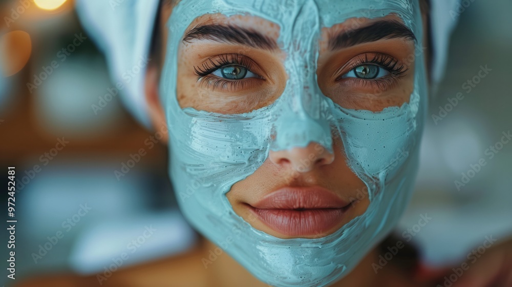 Beautiful girl with face mask. Woman, spa and face mask, skin care. Skin treatment and rejuvenation, relaxation and face care. Aesthetic cosmetology, face care. Beautiful girl with face mask. Woman, spa and face mask, skin care. Skin treatment and rejuvenation, relaxation and face care. Aesthetic cosmetology, face care.